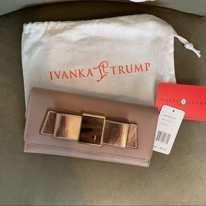 Ivanka Trump Bow Wallet -Blush pink and gold